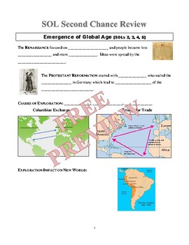 Preview of World History II SOL Prep and Review (End of Course Review) Retake Packet