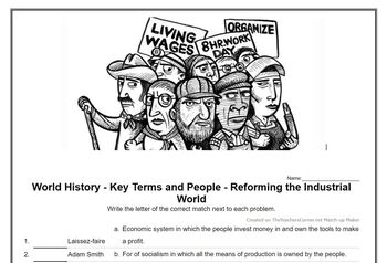 Preview of World History - Key Terms and People - (51) Reforming the Industrial World