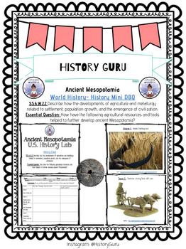 Preview of World History Mini DBQ-  Ancient Mesopotamia-  SS.6.W.2.2 {History Guru}