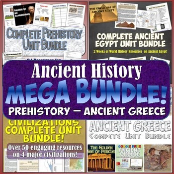 Preview of World History MEGA Bundle #1 Ancient Civilizations: Prehistory to Ancient Greece