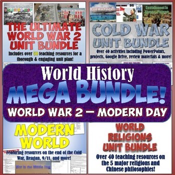 Preview of World History MEGA Bundle #6: World War 2 - Modern World & Religions