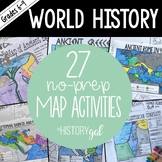 World History Map Activities Bundle for Ancient & Modern W