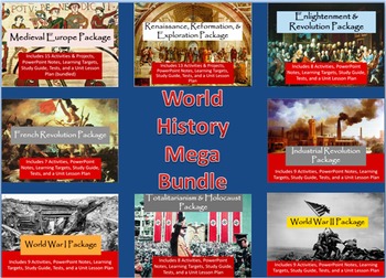 Preview of World History Bundle - 8 Units - Medieval Period to World War II