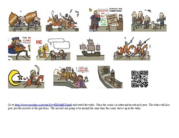 Preview of World History Middle Ages Video Timeline Comic Strip w/ Worksheet