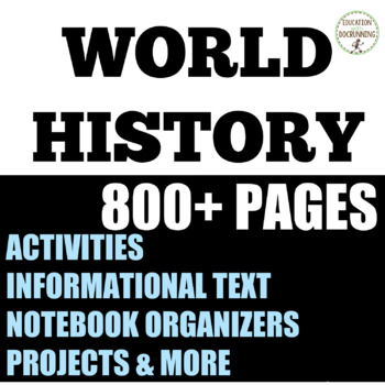 World History Middle school Curriculum Bundle UPDATED