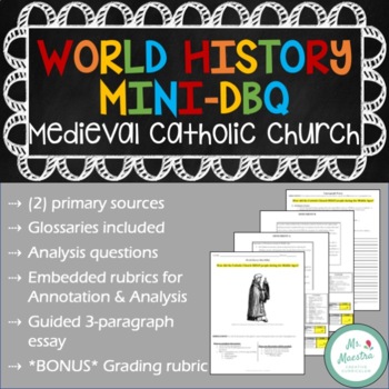 Preview of World History Mini-DBQ: The Medieval Catholic Church