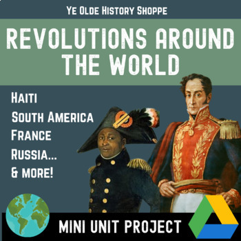 Preview of World History Mini Unit Project: Revolutions Around the World