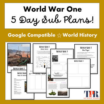 Preview of World History No Prep Five Day Sub Plans World War One (Google)