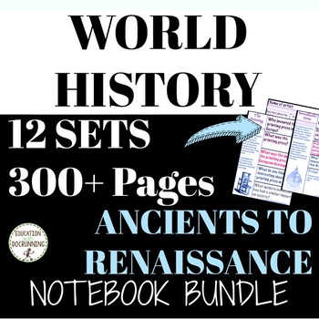 Preview of World History Notes Interactive Notebook Ancients to Renaissance 12 Set BUNDLE