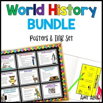 Preview of World History Poster and INB Set Bundle