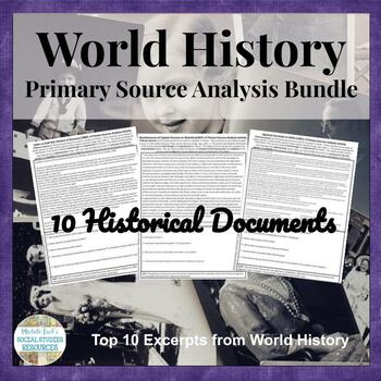 Preview of World History Primary Source Analysis BUNDLED SET! French Revolution to Cold War