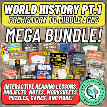 Preview of World History MEGA Bundle Part 1: Prehistory to Middle Ages | 50+ Resources!