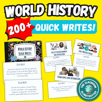 Preview of World History Quick Writes! - 200+ Writing/Discussion Prompts for the Full Year!