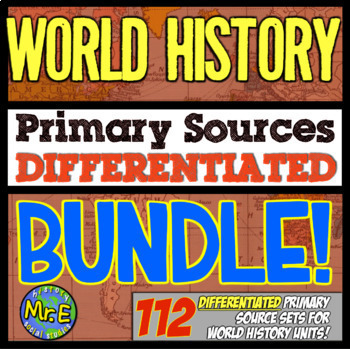 Preview of World History Reading Passages | 112 Differentiated World History Primary Source