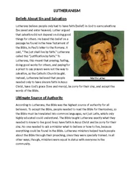 Preview of World History: Reformation Comparison Reading