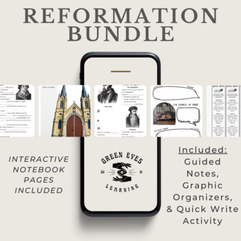 Preview of World History Reformation Notebook Activities, Guided Notes, & Quick Write