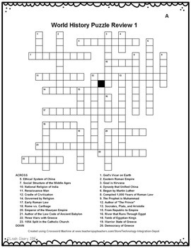 World History Review Crossword And Word Search Puzzles By Leah Cleary