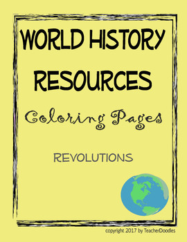 Preview of World History Revolutions Coloring Pages