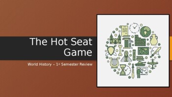 Preview of World History Semester 1 Review - The Hot Seat Game!