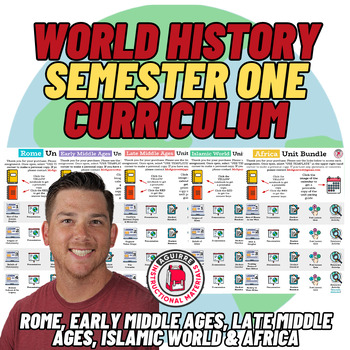Preview of World History Semester One Curriculum - Middle Ages - 5 Units - 6th & 7th Grade