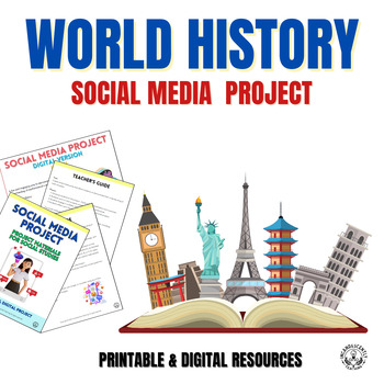 Preview of World History Social Media & Gallery Walk Project with Templates & Digital