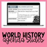World History | Social Studies | Daily Agenda Template | Google 