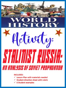 Preview of World History Soviet Propaganda Analysis Poster Activity Rubric & Example