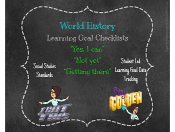 Preview of 6th Grade World History Student Learning Goal Chart/ Checklist
