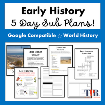 Preview of World History Sub Plans No Prep Five Day Sub Plans Early History