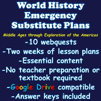 Preview of World History Substitute Plans