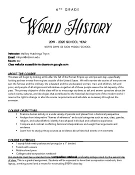 Preview of World History Syllabus & Course Outline