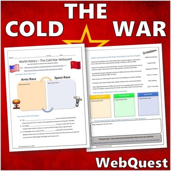 Preview of World History - The Cold War Webquest - Editable Digital Activity