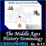 World History - The Middle Ages Crossword Puzzle Activity 