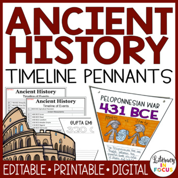 Preview of World History Timeline Activity | Ancient History | Editable and Digital