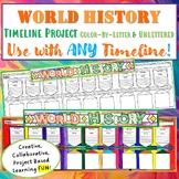 World History - Timeline Projects - Color-by-Letter & Unlettered