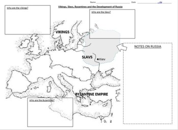 Preview of World History-Unit 6- Byzantine/Viking/Slavic influences on Russia activity