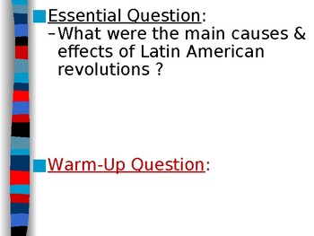 Preview of World History-Unit 9- Latin American Revolutions PowerPoint/Lecture