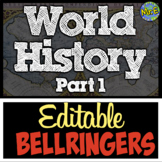 World History Unit Bellringers Bundle | 11 Bellringer Sets