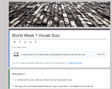 World History Vocabulary Quiz 1