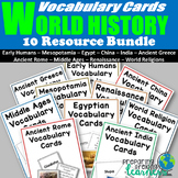 World History Vocabulary Task Cards Bundle