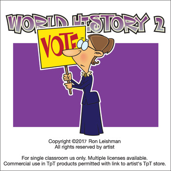 Preview of World History Volume 2 Cartoon Clipart for ALL grades