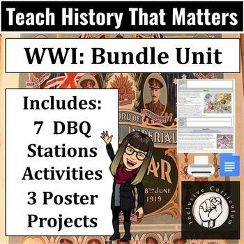 Preview of World History WWI Complete Bundle Unit: DBQ Activities, Inquiry Work, Posters