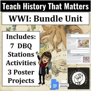Preview of World History WWI Complete Bundle Unit: DBQ Activities, Inquiry Work, Posters