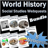 World History Webquest Activity + Vocab Quizzes Bundle EDITABLE