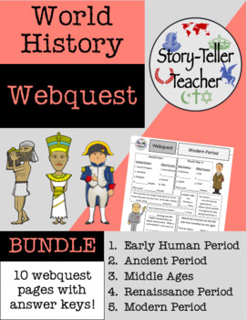 Preview of World History Webquest Five Periods BUNDLE (Ancient, Middle Ages, Modern, etc.)