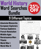 World History Word Search Bundle: Middle Ages, Crusades, W