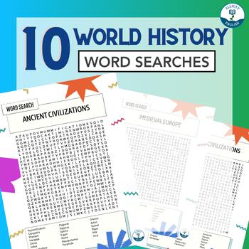 Preview of World History Word Search Bundle - End of the Year / After Testing Activity