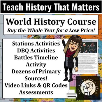 Preview of World History Year Long Course Bundle- Everything you Need! DBQs & Activities
