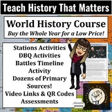 World History Year Long Course Bundle- Everything you Need