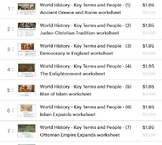 World History - Year Long Curriculum - Vocabulary Matching